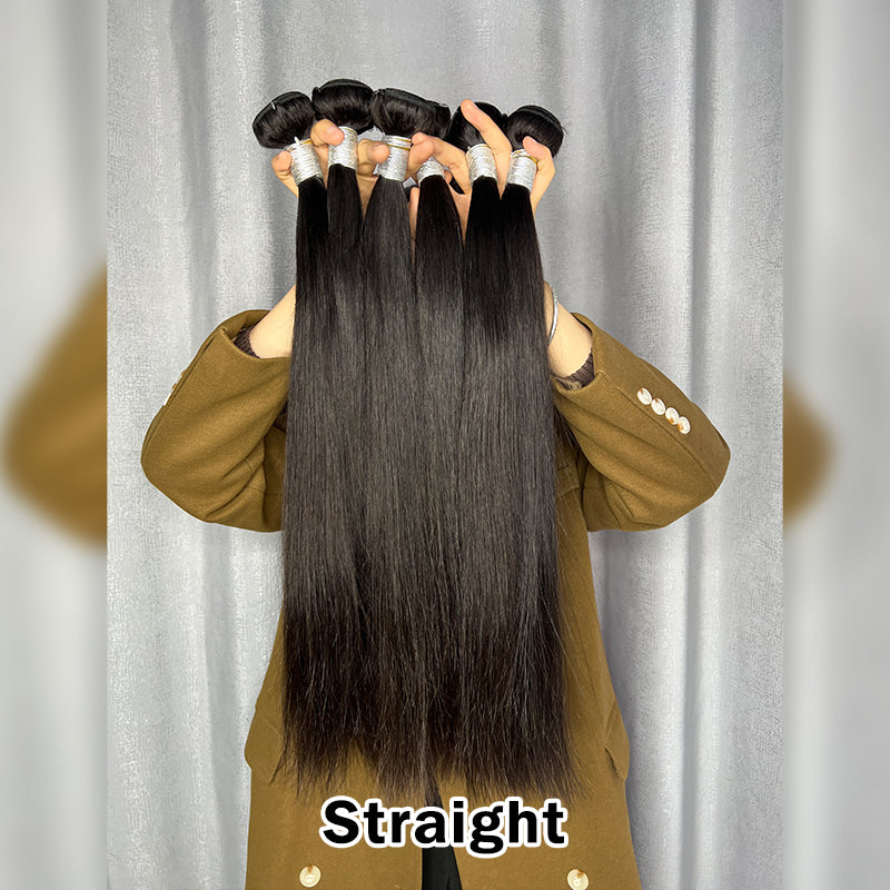 LIVIA 15 PCS 12-30 Inch All Textures Natural Black Human Virgin Hair Bundles Wholesale Package Deal