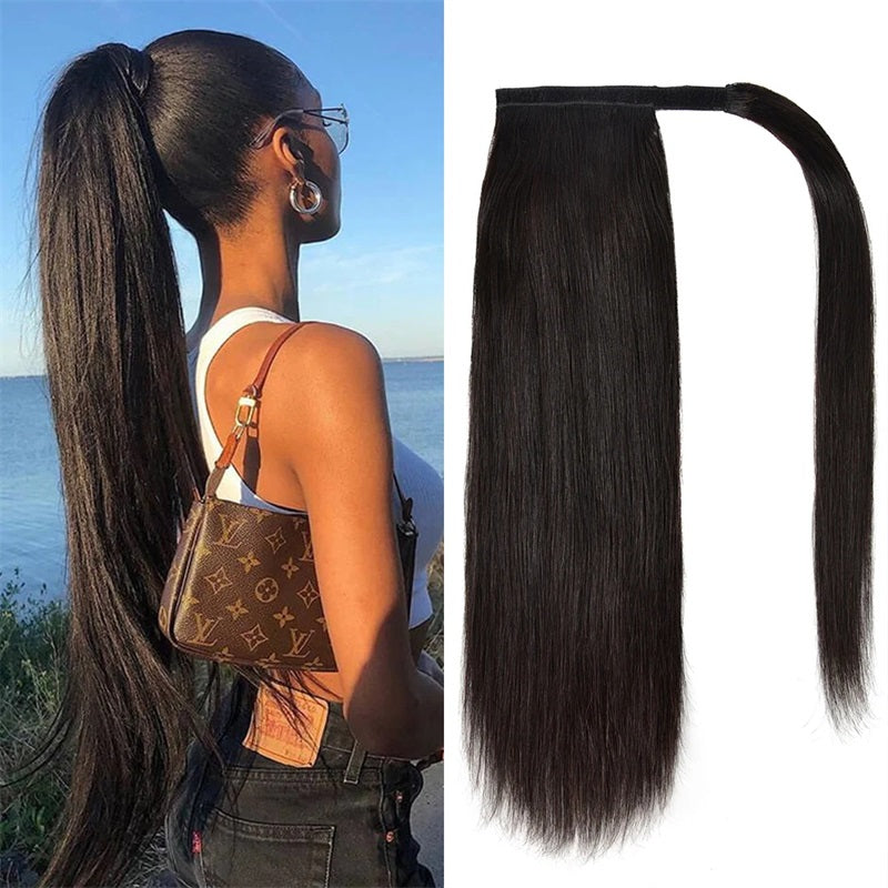 LIVIA 14-40 Inch Ponytail 100% Human Hair Extensions With Clip
