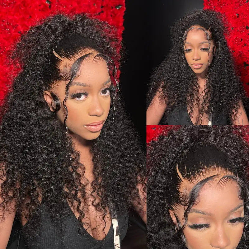 LIVIA 360 HD Lace Invisi Drawstring Wear Go Pre-Bleached Pre Cut Lace Glueless Curly Wig