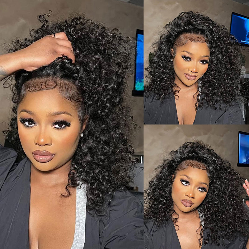 LIVIA 360 HD Lace Invisi Drawstring Wear Go Pre-Bleached Pre Cut Lace Glueless Deep Wave Wig