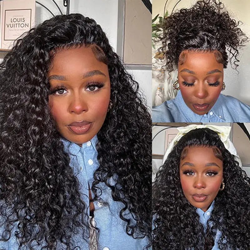 LIVIA 360 HD Lace Invisi Drawstring Wear Go Pre-Bleached Pre Cut Lace Glueless Deep Wave Wig