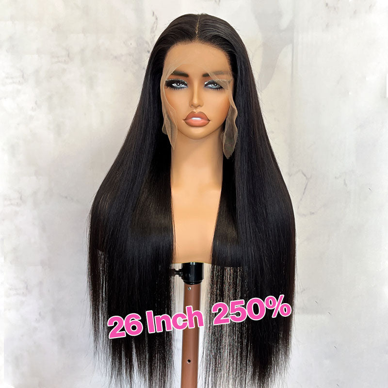 LIVIA 13x6 HD Lace Frontal Pre Bleached Knots Straight 100% Human Hair Wig