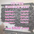 LIVIA 15 PCS Bundles Natural Black Body Wave Virgin Hair Wholesale Package Deal
