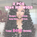 LIVIA 2 PCS 13x4 HD Lace Frontal Wig Natural Black All Pre Styled Wholesale Package Deal