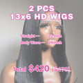 LIVIA 2 PCS 13x6 HD Lace Frontal Popular Textures All Pre Styled Natural Black Wig Wholesale Package Deal