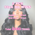 LIVIA 2 PCS 13x6 HD Lace Frontal Popular Textures All Pre Styled Natural Black Wig Wholesale Package Deal