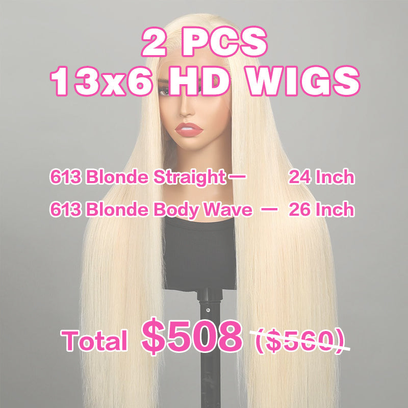 LIVIA 2 PCS 13x6 HD Lace Frontal Straight Body Wave All Pre Styled Color Wig Wholesale Package Deal