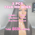 LIVIA 3 PCS 13x6 HD Lace Frontal Popular Textures All Pre Styled Natural Black Wig Wholesale Package Deal