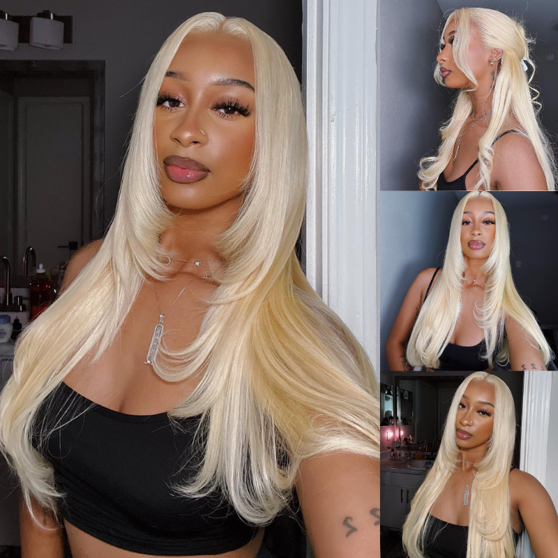 LIVIA Stragiht 613 Blonde Color Full Size? 13x6 HD Lace Frontal Human Hair Wig