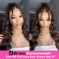 LIVIA Full Size? 13x6 HD Lace Frontal All Pre Styled Loose Body Wave Dark Chocolate Brown Wig