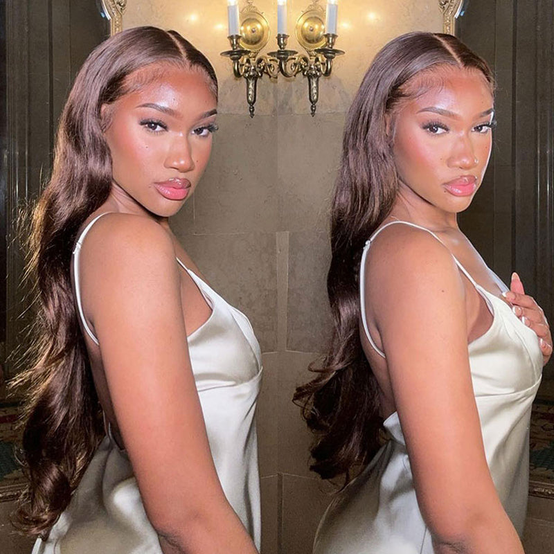 LIVIA Full Size? 13x6 HD Lace Frontal All Pre Styled Loose Body Wave Dark Chocolate Brown Wig