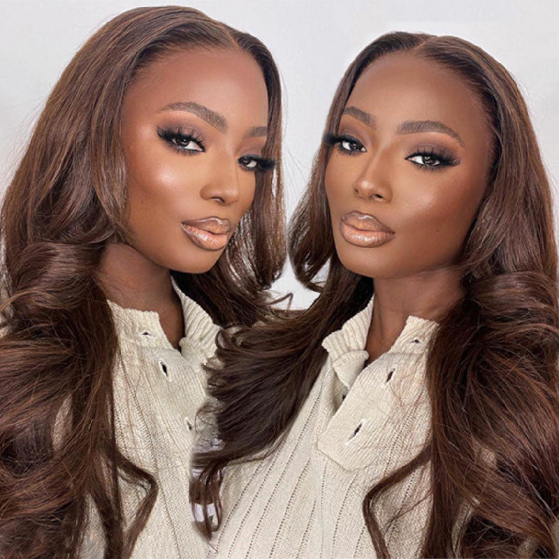 LIVIA Full Size? 13x6 HD Lace Frontal All Pre Styled Loose Body Wave Dark Chocolate Brown Wig