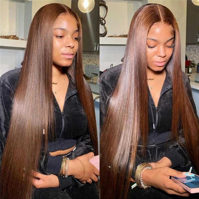 LIVIA Full Size? 13x6 HD Lace Frontal All Pre Styled Loose Body Wave Dark Chocolate Brown Wig