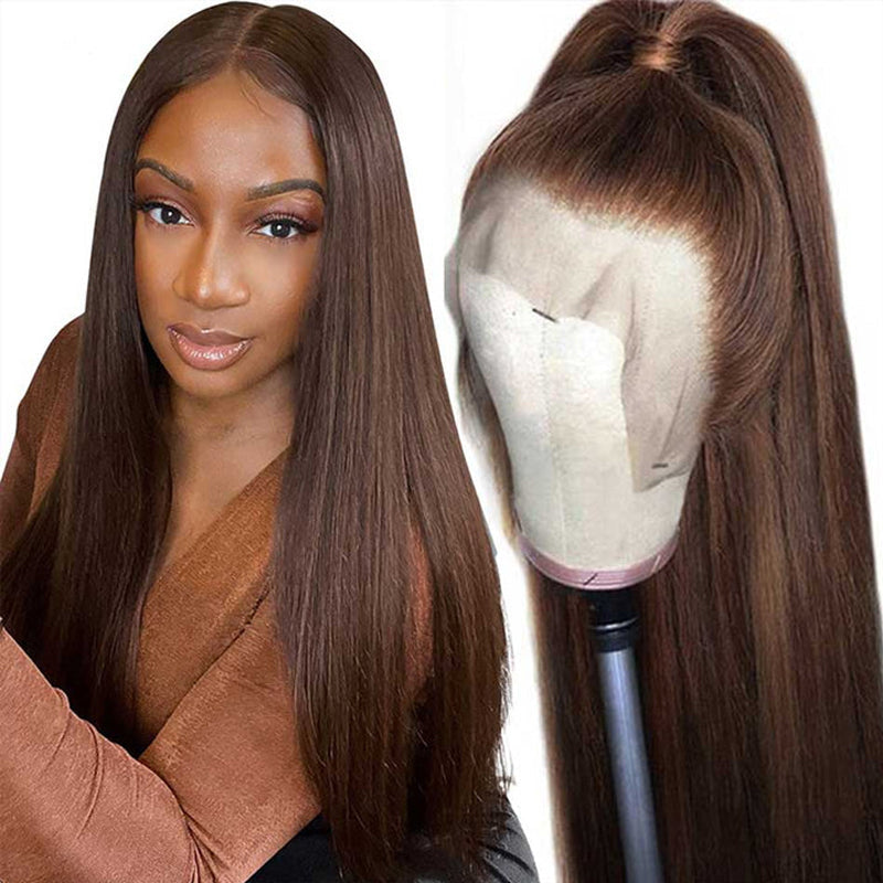 LIVIA Full Size? 13x6 HD Lace Frontal All Pre Styled Loose Body Wave Dark Chocolate Brown Wig