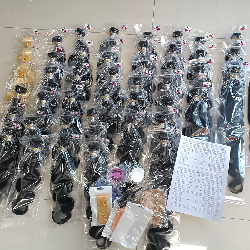 LIVIA 15 PCS Bundles Natural Black Body Wave Virgin Hair Wholesale Package Deal