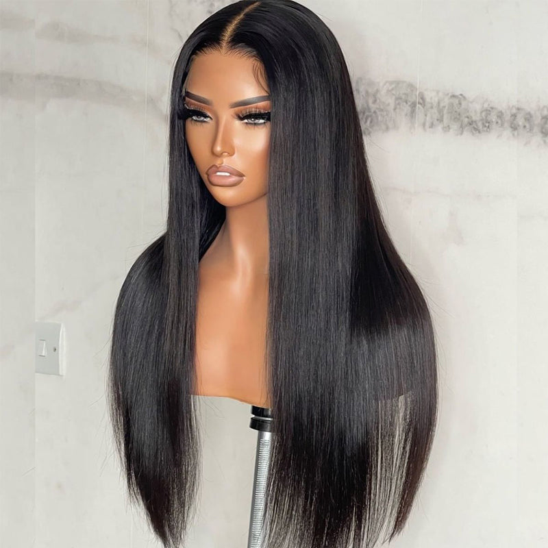 LIVIA 6x6 HD Lace Straight/Loose Body Wave Closure Natural Black Human Hair Pre Bleached Knots Wigs
