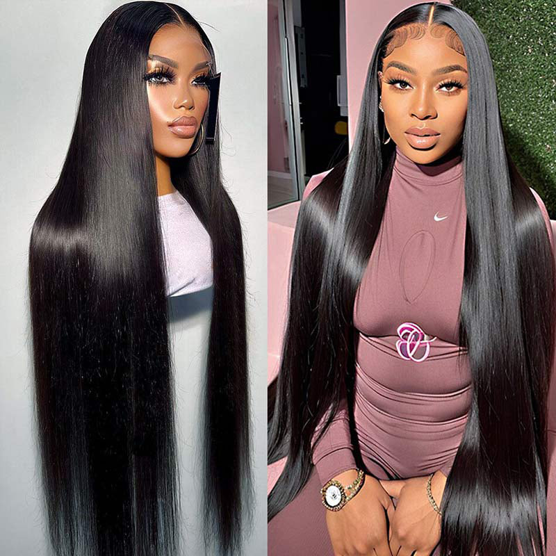 LIVIA 6x6 HD Lace Straight/Loose Body Wave Closure Natural Black Human Hair Pre Bleached Knots Wigs