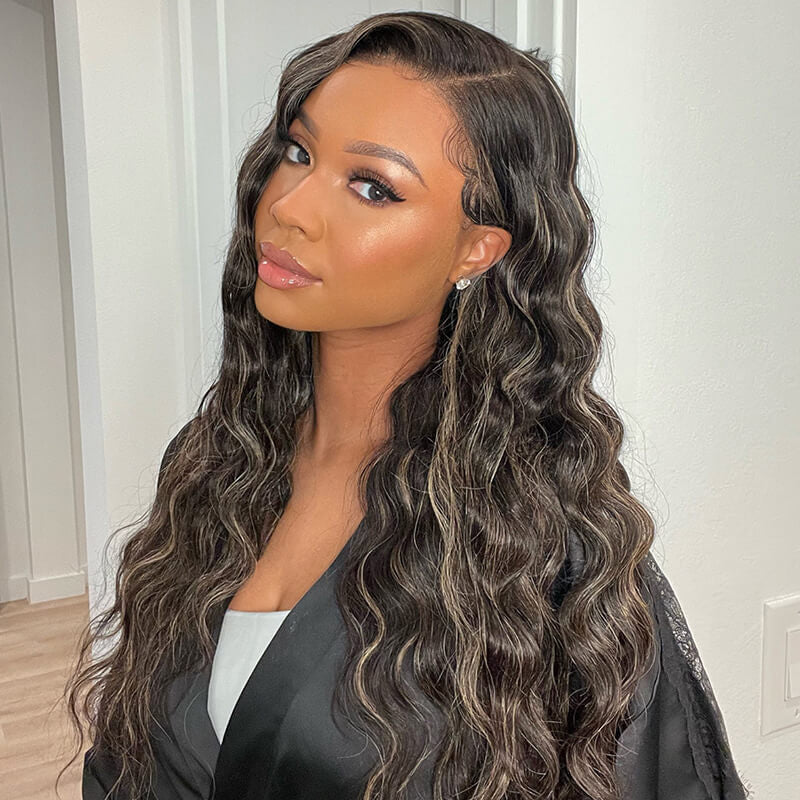 LIVIA Loose Body Wave/Straight New Highlight Gold Sand Wig 13x4 Full Lace Frontal Wigs