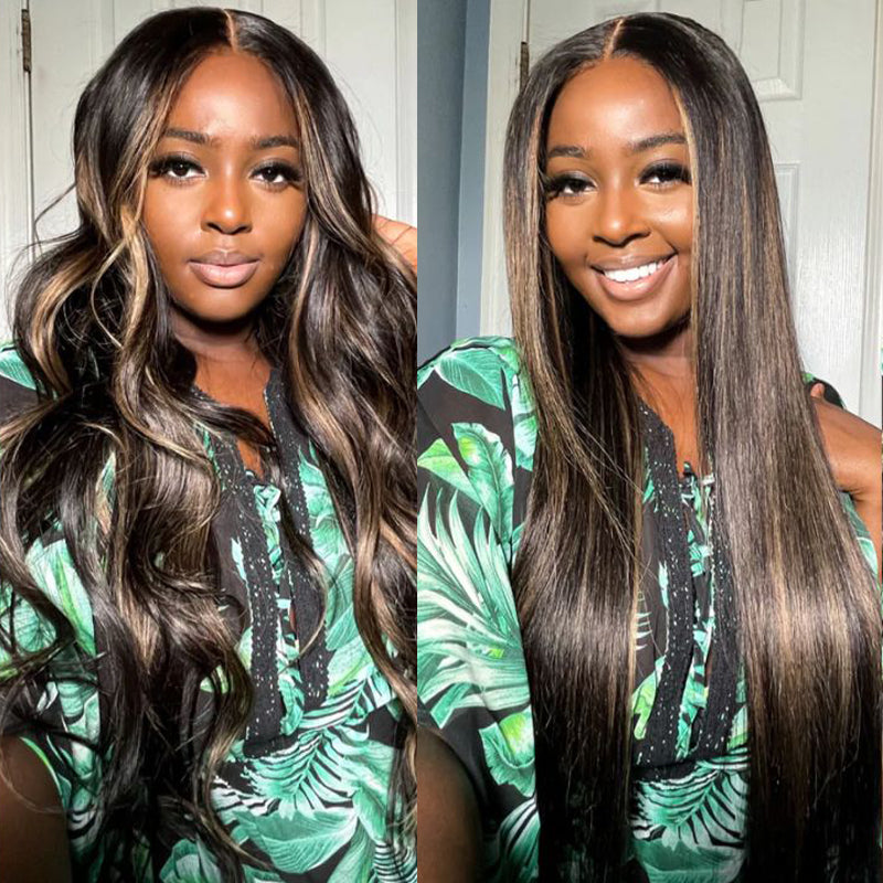 LIVIA Loose Body Wave/Straight New Highlight Gold Sand Wig 13x4 Full Lace Frontal Wigs