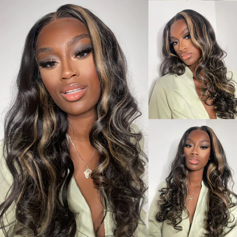 LIVIA Loose Body Wave/Straight New Highlight Gold Sand Wig 13x4 Full Lace Frontal Wigs