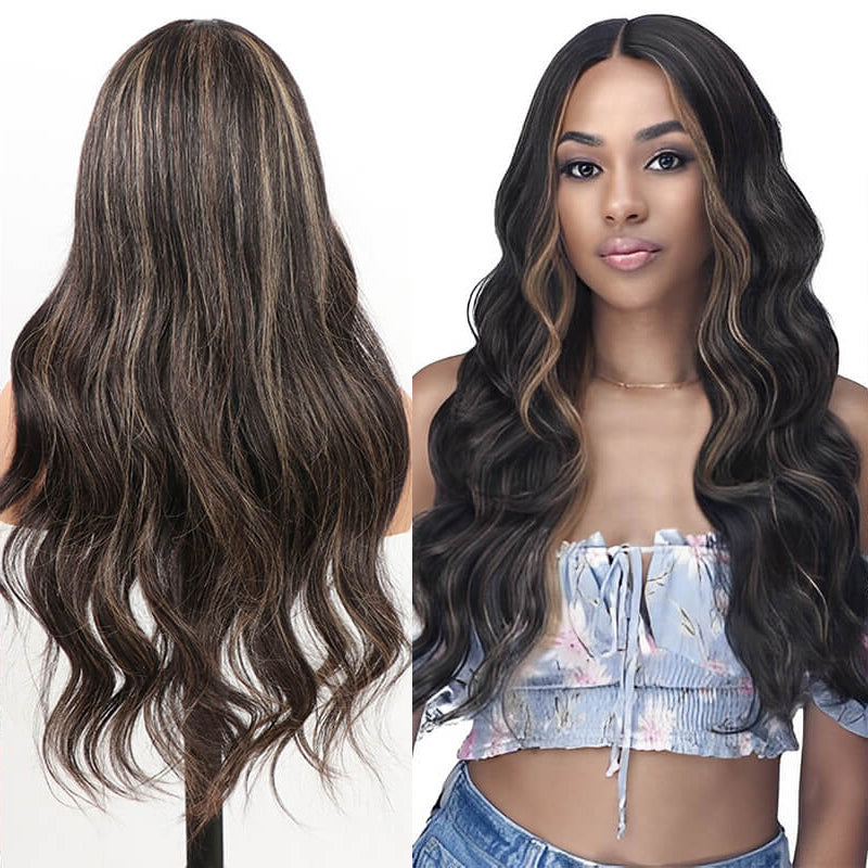 LIVIA Loose Body Wave/Straight New Highlight Gold Sand Wig 13x4 Full Lace Frontal Wigs