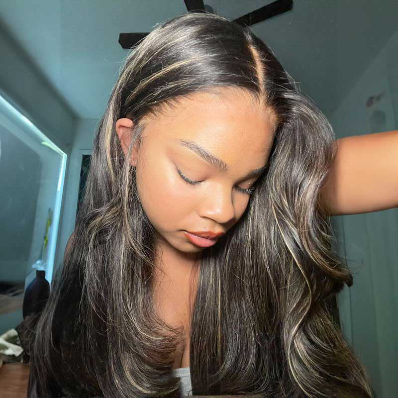 LIVIA Loose Body Wave/Straight New Highlight Gold Sand Wig 13x4 Full Lace Frontal Wigs