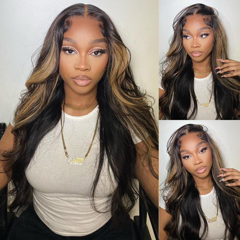 LIVIA Loose Body Wave/Straight New Highlight Gold Sand Wig 13x4 Full Lace Frontal Wigs