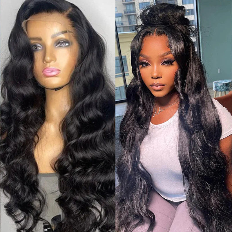 LIVIA Body Wave 13x4 Lace Frontal Wig Natural Black Human Hair Wig
