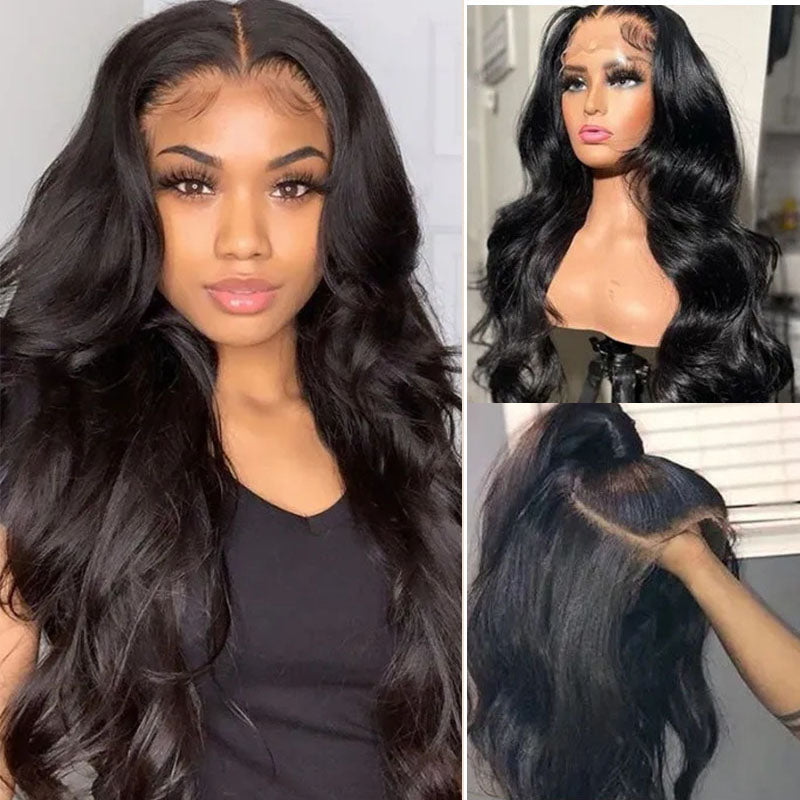 LIVIA Body Wave 13x4 Lace Frontal Wig Natural Black Human Hair Wig