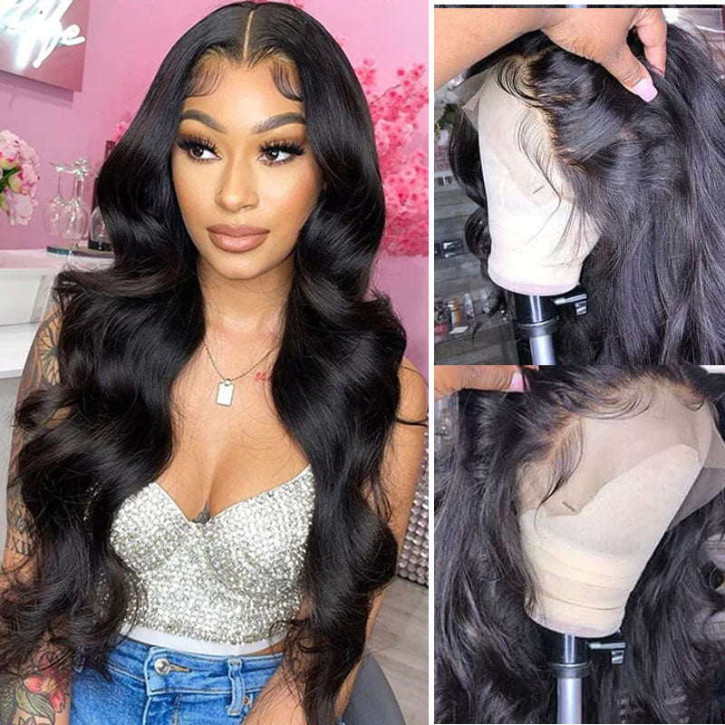 LIVIA Body Wave 13x4 Lace Frontal Wig Natural Black Human Hair Wig
