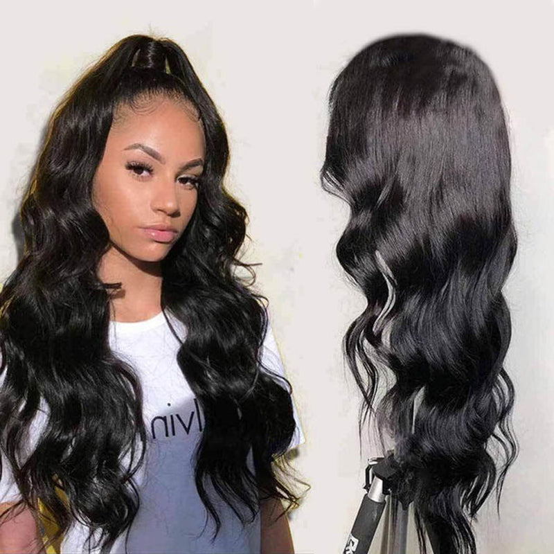 LIVIA Body Wave 360 HD Lace Frontal Wig Natural Black Human Hair  Pre Bleached Knots Wig