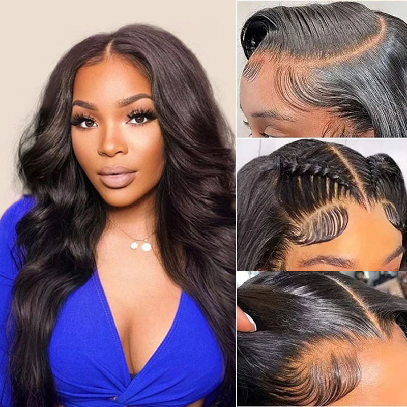 LIVIA 5x5 HD Lace Closure Body Wave Wig Natural Black Human Hair Pre Bleached Knots Wig