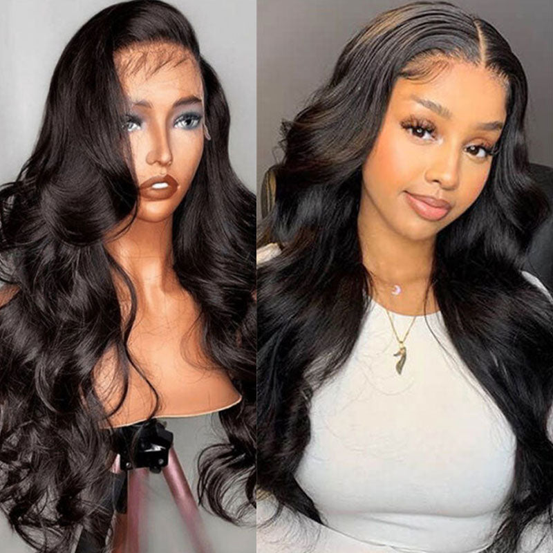 LIVIA 5x5 HD Lace Closure Body Wave Wig Natural Black Human Hair Pre Bleached Knots Wig