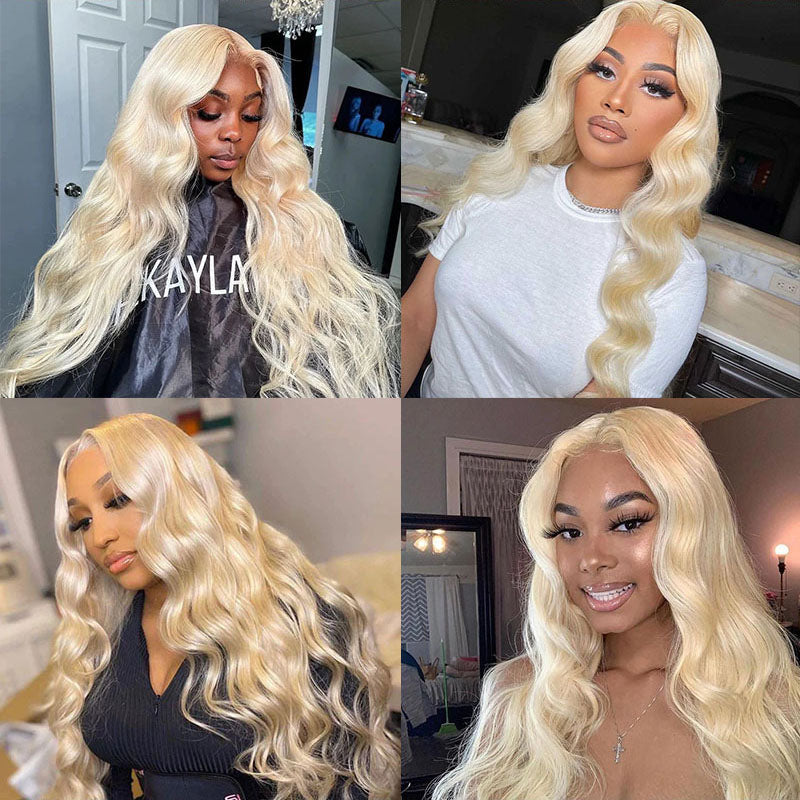 LIVIA Full Size? Body Wave 613 Blonde Color 13x6 HD Lace Frontal Human Hair Wig