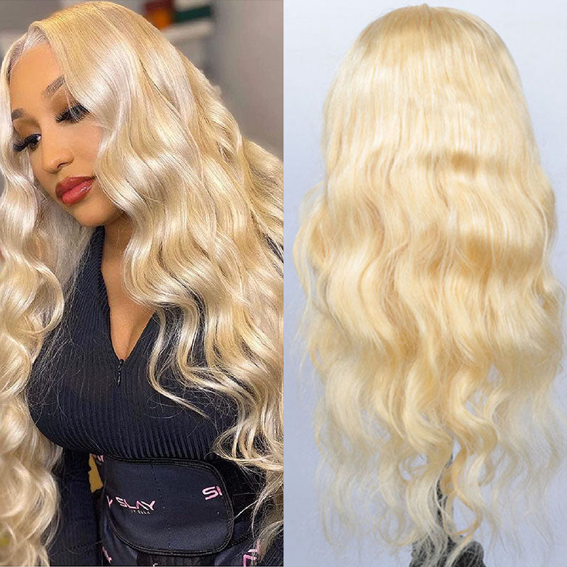 LIVIA Full Size? Body Wave 613 Blonde Color 13x6 HD Lace Frontal Human Hair Wig