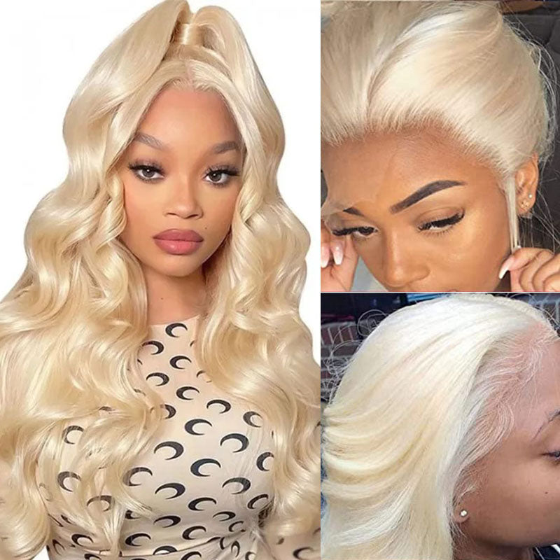 LIVIA Full Size? Body Wave 613 Blonde Color 13x6 HD Lace Frontal Human Hair Wig
