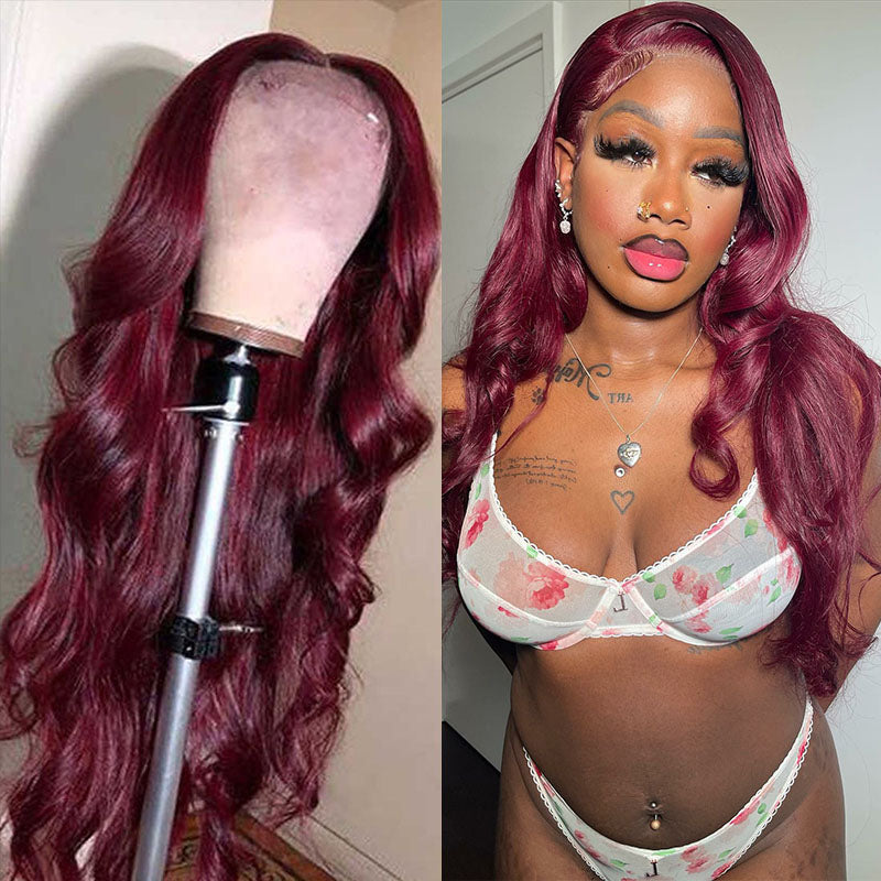 LIVIA Body Wave 99J Color 13x4 HD Lace Front Wig Human Hair Wig