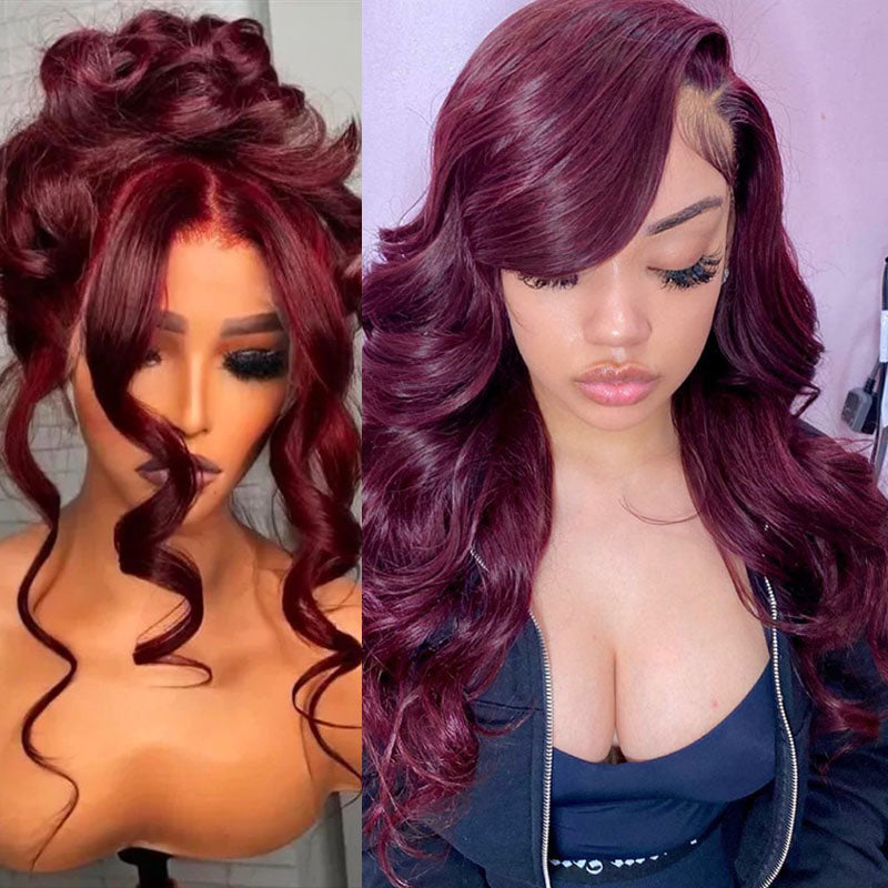 LIVIA Body Wave 99J Color 13x4 HD Lace Front Wig Human Hair Wig