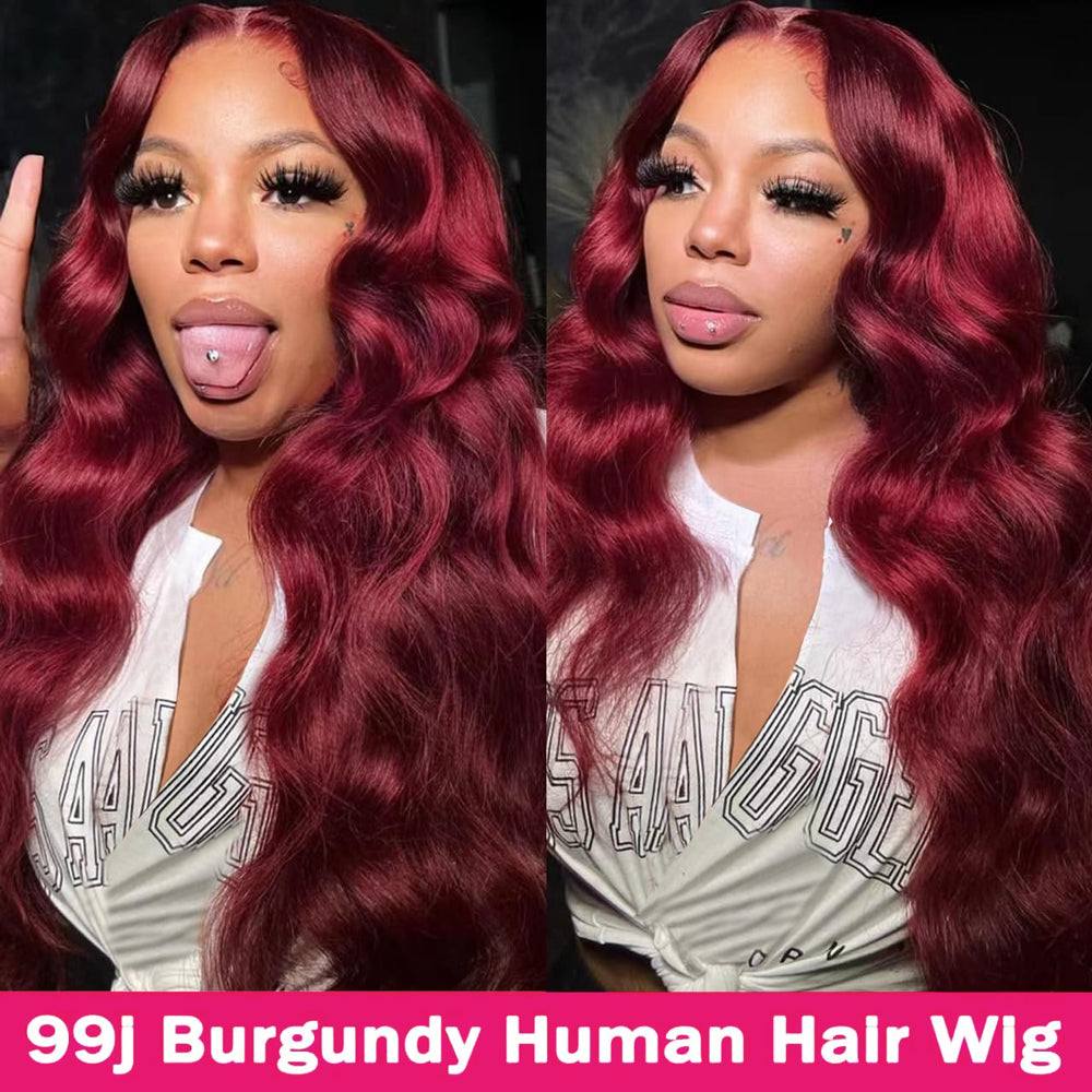 LIVIA Full Size? 13x6 HD Lace Frontal 99J All Pre Styled Loose Body Wave Human Hair Wig