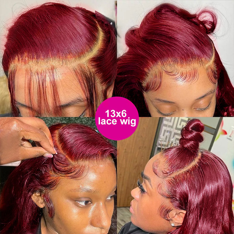 LIVIA Full Size? 13x6 HD Lace Frontal 99J All Pre Styled Loose Body Wave Human Hair Wig