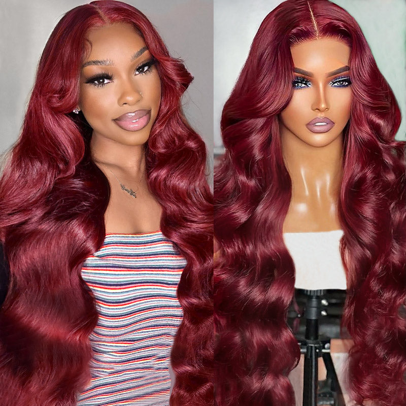 LIVIA Full Size? 13x6 HD Lace Frontal 99J All Pre Styled Loose Body Wave Human Hair Wig