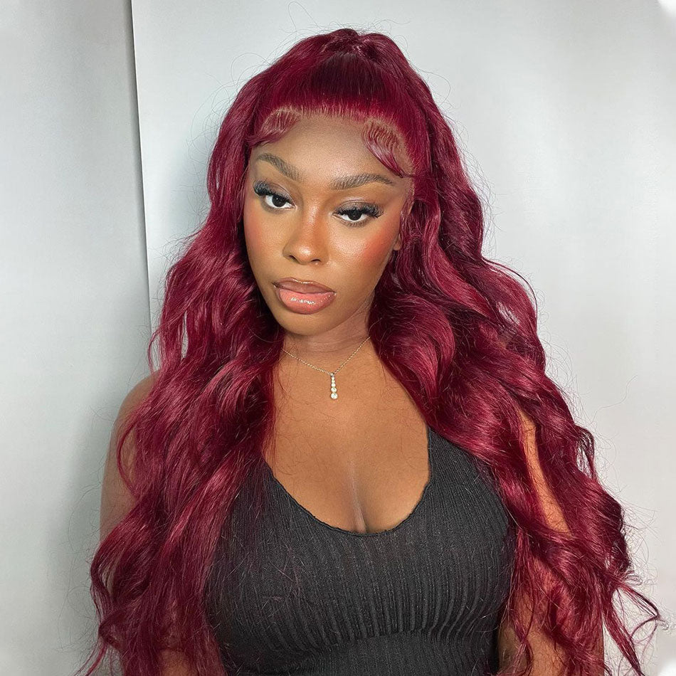 LIVIA Full Size? 13x6 HD Lace Frontal 99J All Pre Styled Loose Body Wave Human Hair Wig
