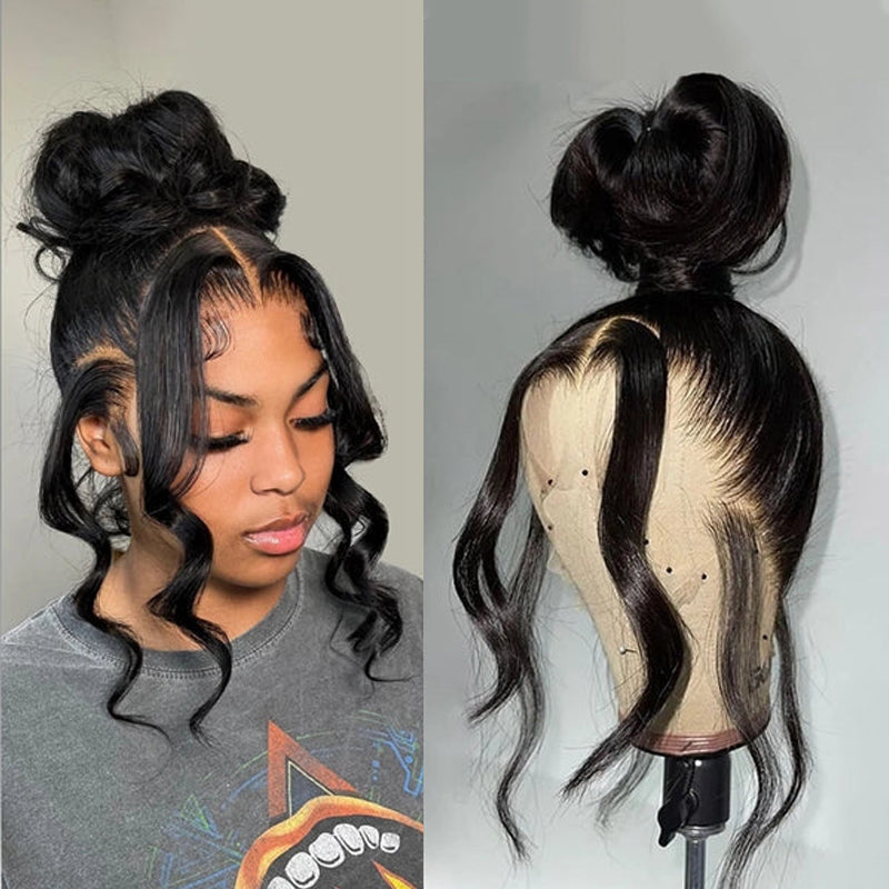 LIVIA Body Wave Full HD Lace Wig Natural Black Human Hair Pre Bleached Knots Wig