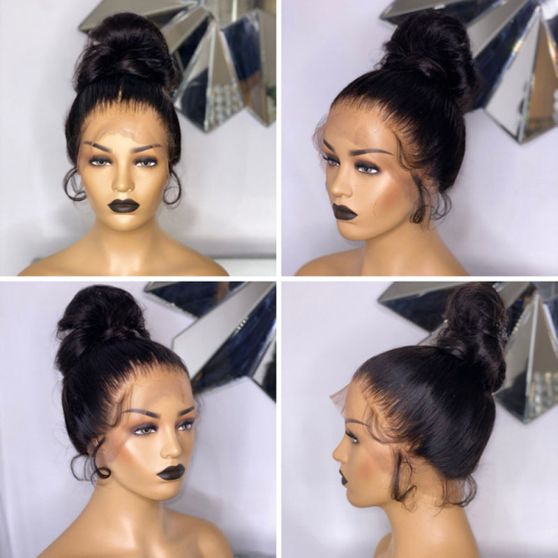 LIVIA Body Wave Full HD Lace Wig Natural Black Human Hair Pre Bleached Knots Wig