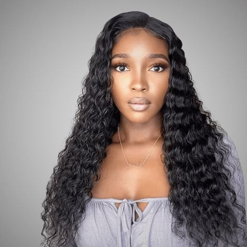 LIVIA Curly 13x6 HD Lace Frontal Wig Natural Color Human Hair Pre Bleached Knots Wig