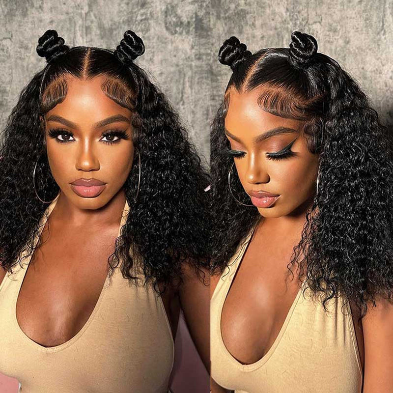 LIVIA Curly 13x6 HD Lace Frontal Wig Natural Color Human Hair Pre Bleached Knots Wig