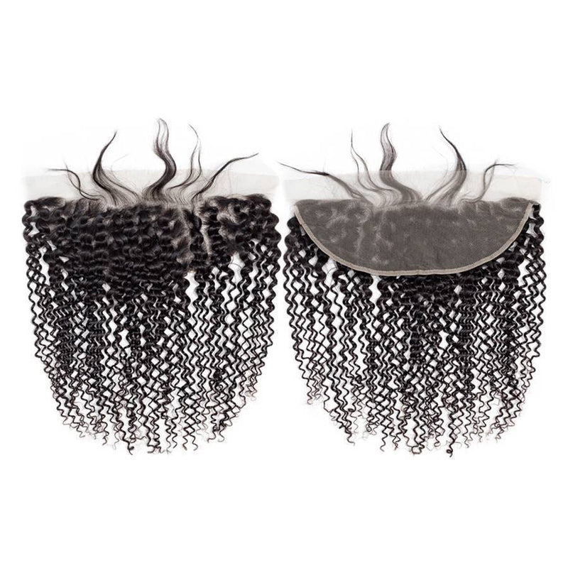 LIVIA Curly 3 Bundles Hair Weft With 13x4 HD Lace Frontal Human Virgin Hair