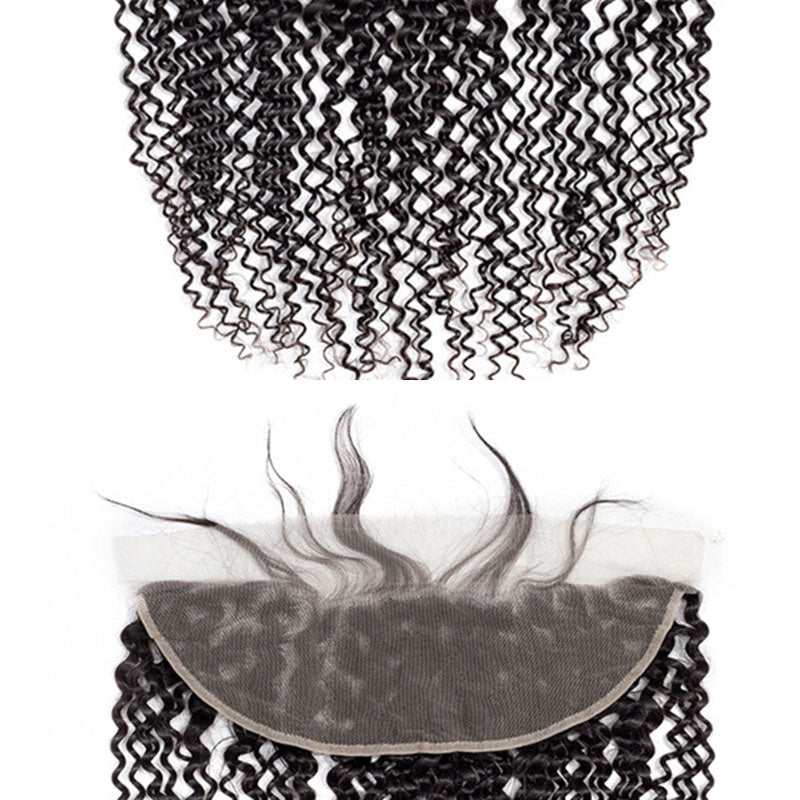 LIVIA Curly 3 Bundles Hair Weft With 13x4 HD Lace Frontal Human Virgin Hair