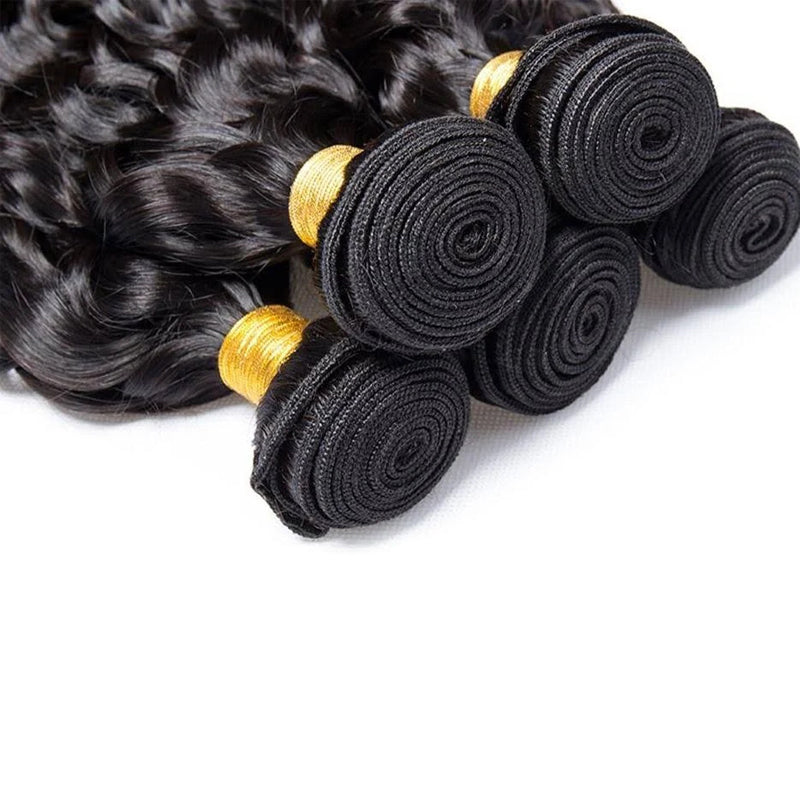 LIVIA Curly 4 Pcs Bundles Hair Weft With 5x5 HD Lace Closure Human Virgin Hair