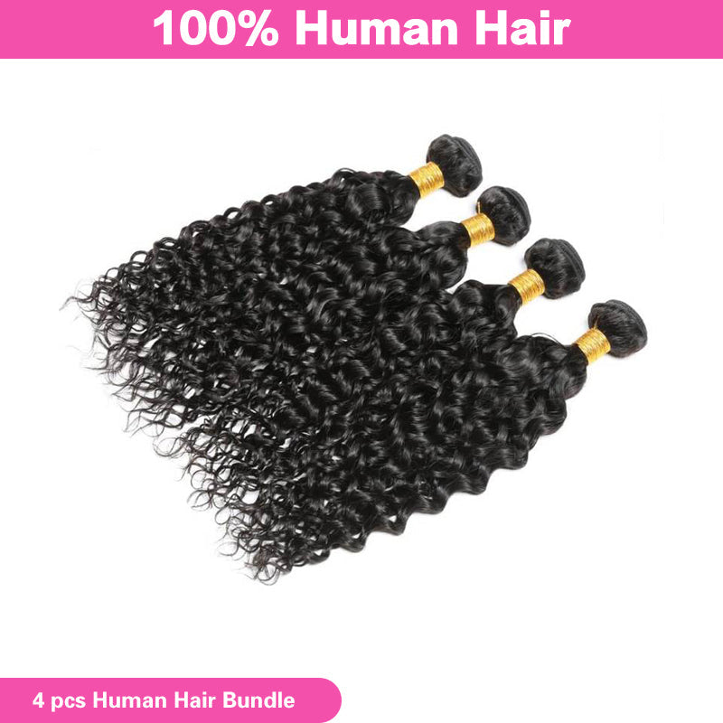 LIVIA Curly 4 Pcs Bundles Hair Weft Natural Black Color Human Virgin Hair